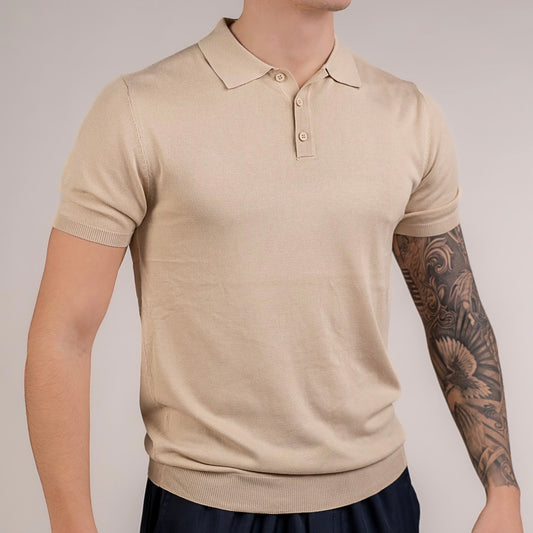Polo maniche corte beige