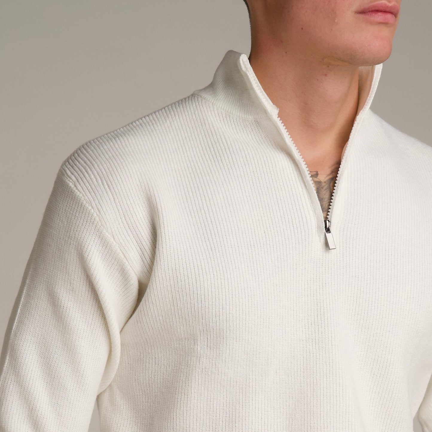 Maglione zip White