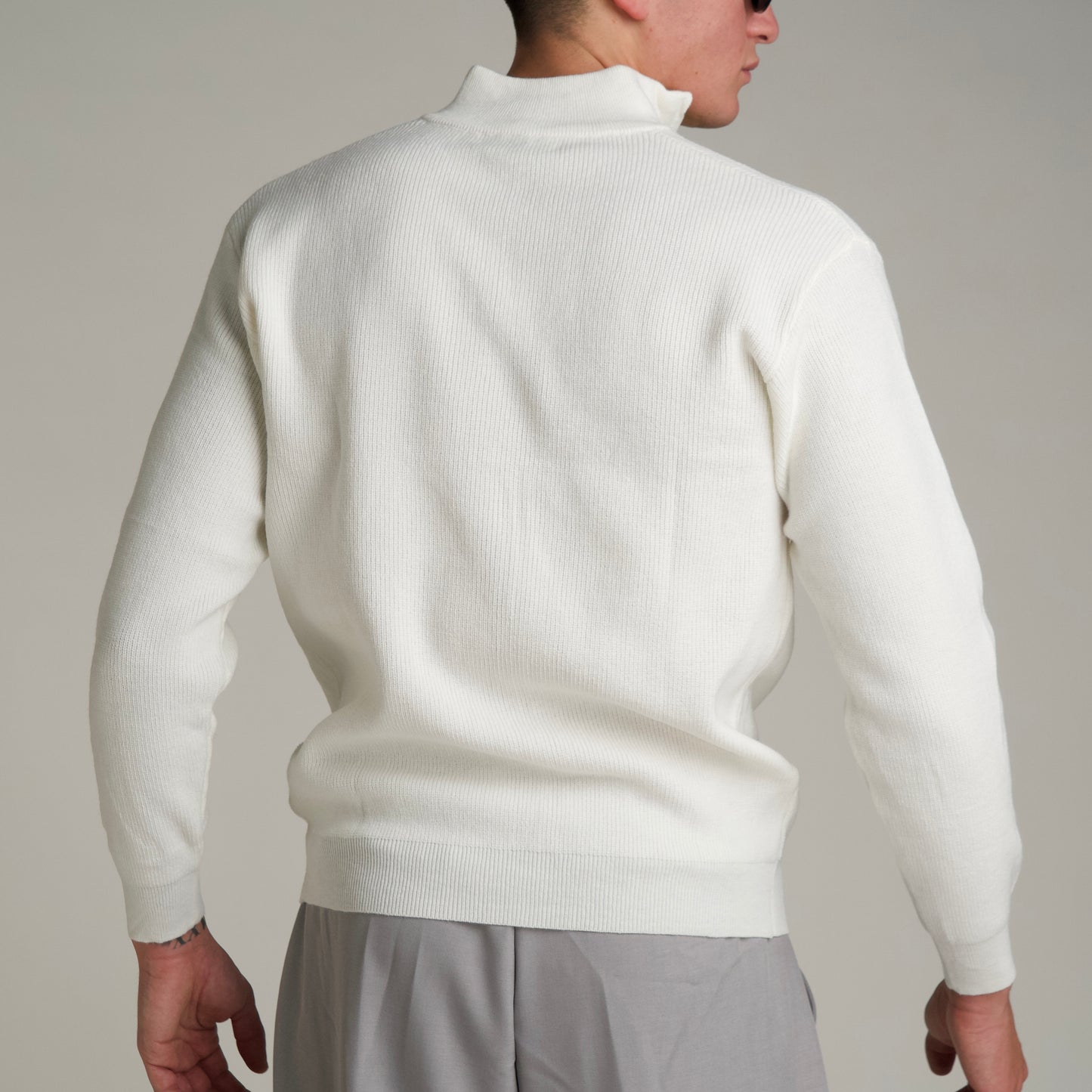 Maglione zip White