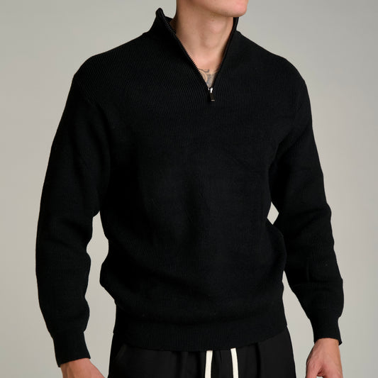 Maglione zip Black
